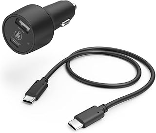 طقم شحن للسيارة مع كابل شحن USB نوع سي بطول 1 م، لون أسود، موديل 210522 من هاما