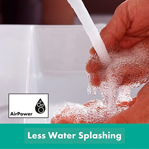 hansgrohe Rebris S - Waschtischarmatur mit Zugstangen-Ablauf, Wasserhahn Bad mit Auslauf Höhe 109 mm, Mischbatterie Waschbecken wassersparend (EcoSmart), Chrom, 72517000