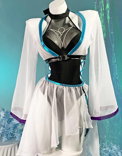 haikyuu Women Sage Cosplay One Piece Swimsuit with Chiffon Wrap Skirt Anime Swimwear Halter Bathing Suit2