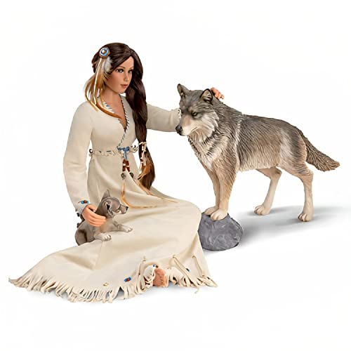 The Ashton-Drake Galleries Maiden Of The Wolf Moon Portrait Doll Collector’s Edition Handcrafted Hand Painted With Removable Light Up Cape And 2 Wolf Figures 21"-Inches #TOP5