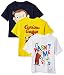Curious George Little Boys' Toddler Boys T-Shirt 3-Pack, Assorted 2, 4T