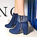 NUANXIN Fashionable water drill frosted thick heel short boots