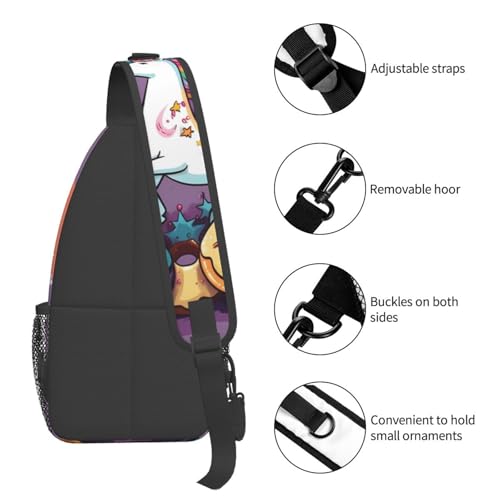 Mochila tipo bandolera cruzada para hombre y mujer negra miniatura 5