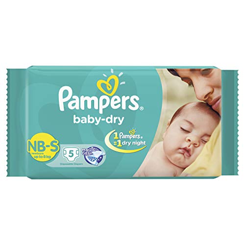 Image of Pampers Baby Dry Diapers, New Born, 5 Count