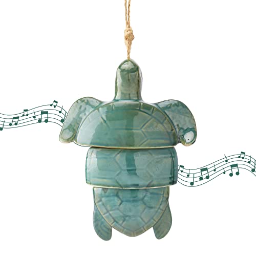 Ceramic Wind Chimes For Outside, Turtle Wind Chime Outdoor Memorial Windchime With Soothing Melodic Tones Sympathy Gift Garden Patio Balcony And Home Decor #TOP7