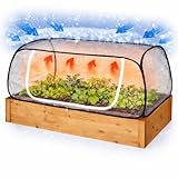 Greenhouse Cover for Raised Garden Bed-45''x22''x16'' Raised Bed Cover Freeze Protection with Zipper Door in Winter,Seedlings Plants Growth Cover Against Pests & Animals in Spring