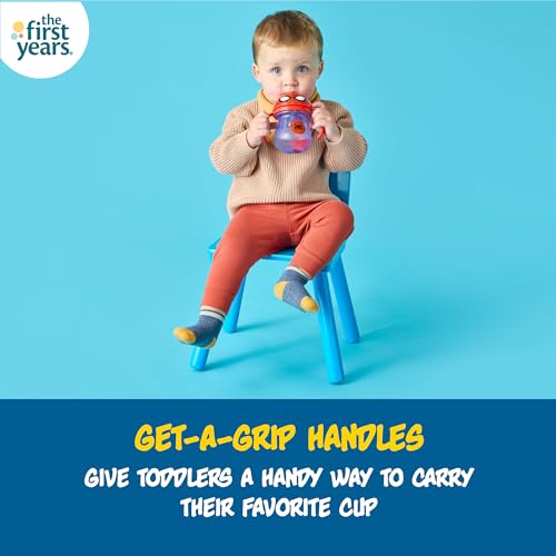 Image of The First Years Spidey and his Amazing Friends Weighted Straw Cup - Spill-Proof Spider-Man Toddler Cup with Flip-Top Cover - Dishwasher Safe - 7 Oz - Ages 6 Months and Up (Pack of 12)
