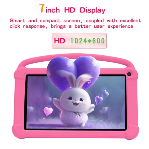 Image of 7 Inch Kids Tablet for Boys Girls Android Tablets for Kids 4GB RAM 32GB Kids ROM Wifi Bluetooth Eye Safety IPS Screen Parental Control Waterproof Case