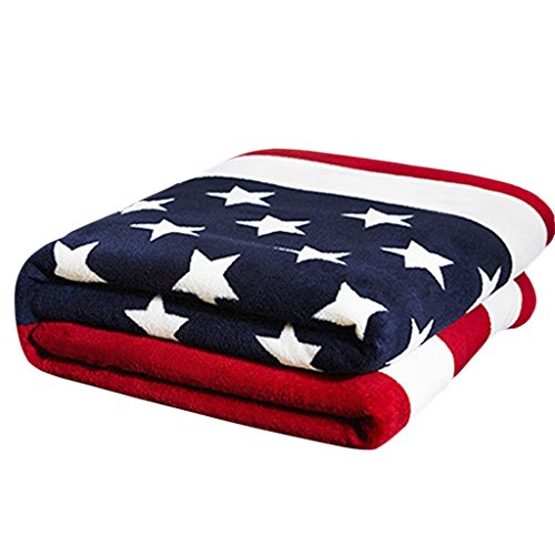 JIAHG Flanell Decke mit amerikanischer Flagge extraweich Sofa Couch Wolldecke Kuscheldecke Plüsch Tagesdecke Bettdecke Blanket Babydecke für Damen Herren Kinder Baby, 200x150cm