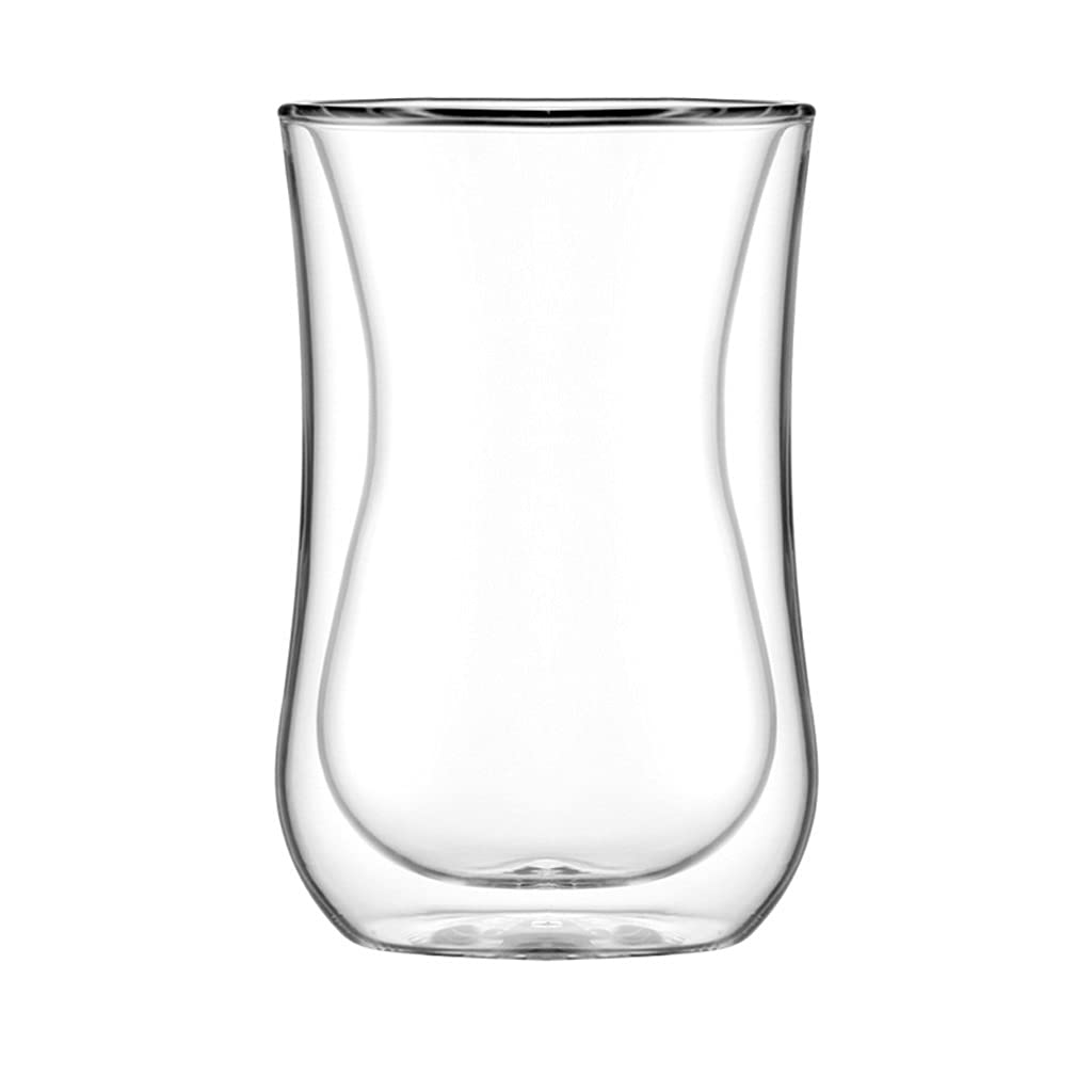 Szklanki Podwójne ściany szklane kubki, Clear Latte Cups, Insulated Glass Coffee Cup, Glassware, Piwo Drinkware, Espresso Szklanki do wody Szklanka barowa (Color : B)