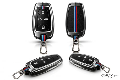 Image of TrollGadgets️ (𝟑 𝐌𝐨𝐧𝐭𝐡 𝐰𝐚𝐫𝐫𝐚𝐧𝐭𝐲) Car Key Cover for Tata Harrier | Safari | Nexon | Altroz | Tigor | EV | Punch | Tiago EV Electric - 4 Button Smart Key Pack Off 1