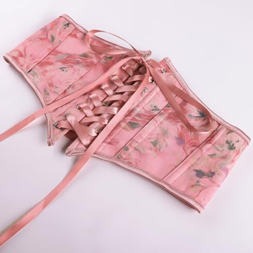 Image of Scarlet Darkness Corset Belt for Women Floral Lace Up Boned Underbust Corset Waist Belts