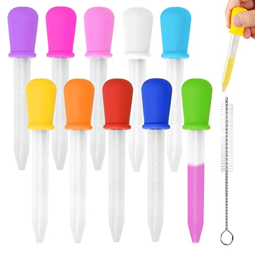 Salud, Kitchen Cuentagotas Líquidas de Silicona, 10 Uds 5ml Cuentagotas Líquidas de Plástico de Silicona, Goteros Líquidos con Punta de Foco para Niños, Moldes de Gomitas...