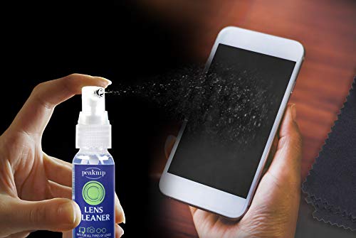 Peaknip Eyeglass Lens Cleaner Kit - 6 Oz. Spray Bottle And 1 Oz. Travel Spray Bottle + 6 Microfiber Cleaning Cloths - Safe For All Lenses, Eyeglasses And Screens #TOP3
