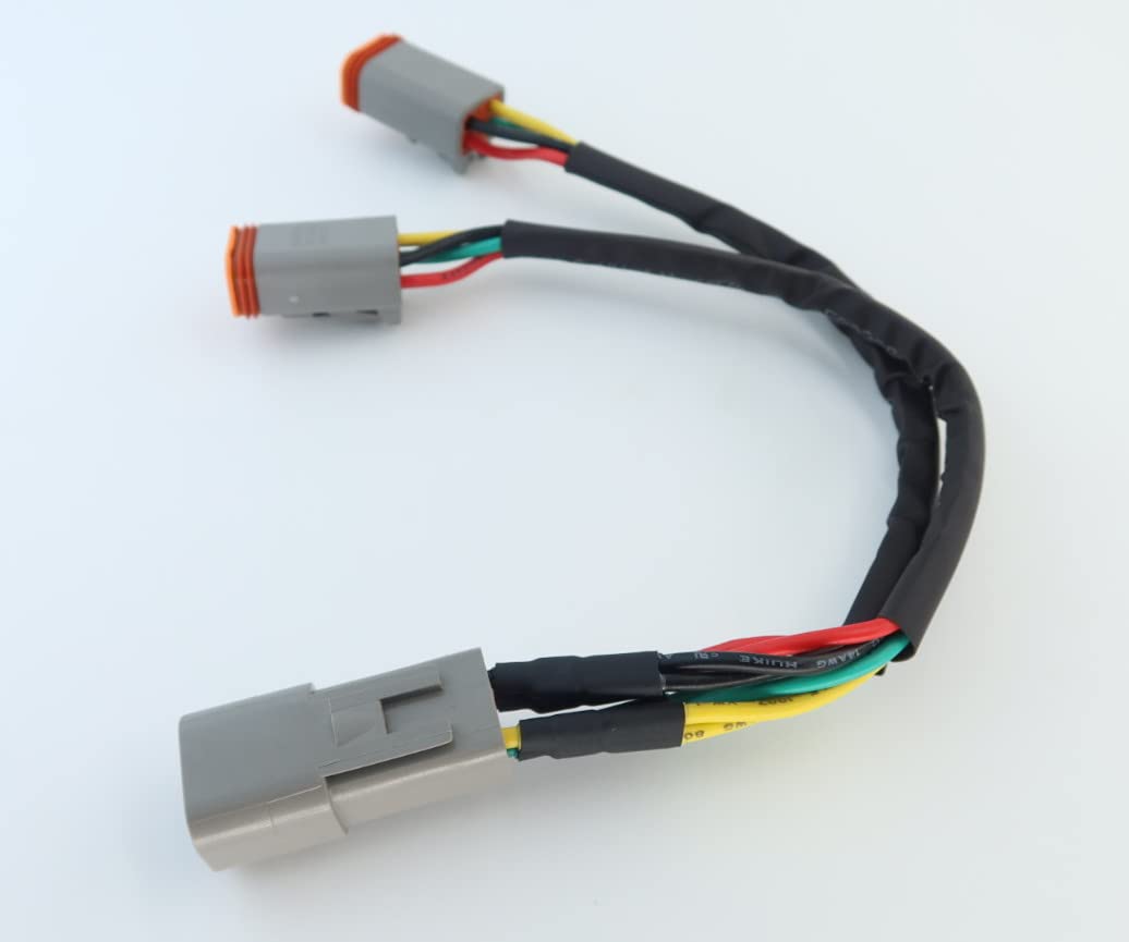 DT - Cable divisor de enchufe de 4 vías, 1 macho a 2 hembra DT de 4 pines 1-2 SplitterCable de 1 pie/30 cm