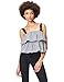 Produktbild Amazon-Marke: find. Bluse Damen schulterfrei mit Volants, Schwarz (Black/white Check), 36, Label: S