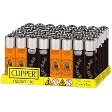 Clipper - Classic Large Reusable Lighter - Iconic Premium Refillable Lighters Bulk Pack - Replace Butane, Flint, and Spark Wheel for Unlimited Lights - 48 Pack - Zig-Zag Design
