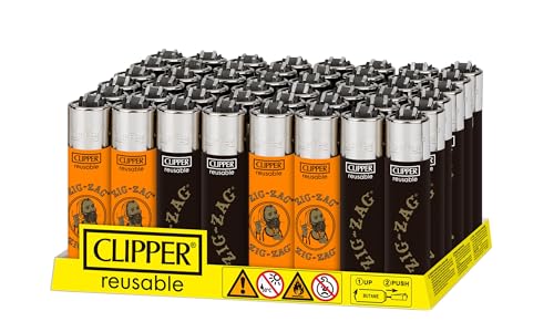 Clipper Classic Large Reusable Lighter 48 Pack Zig-Zag Design
