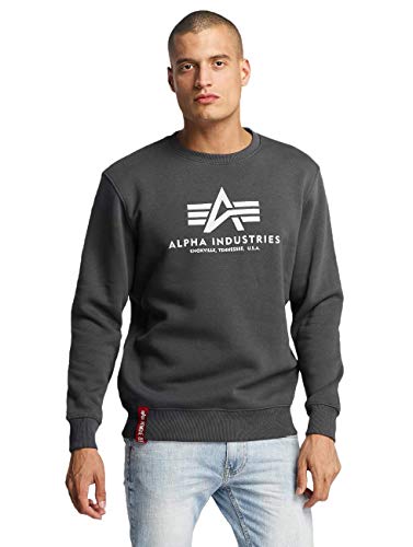 Alpha Industries Herren Basic Sweatshirt, Greyblack, L