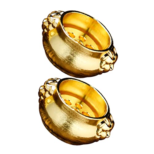 PRETYZOOM Quemador De Incienso De Aleación Cuenco De Torre De Incensario Dorado Soporte Quemador De Incienso 2 Uds