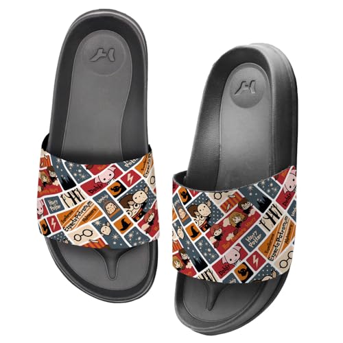Harry Potter Cute Squares Unisex Adult Slides Adjustable Flip Flop Sandals Officially Licensed Hypd Slydr Switch™3