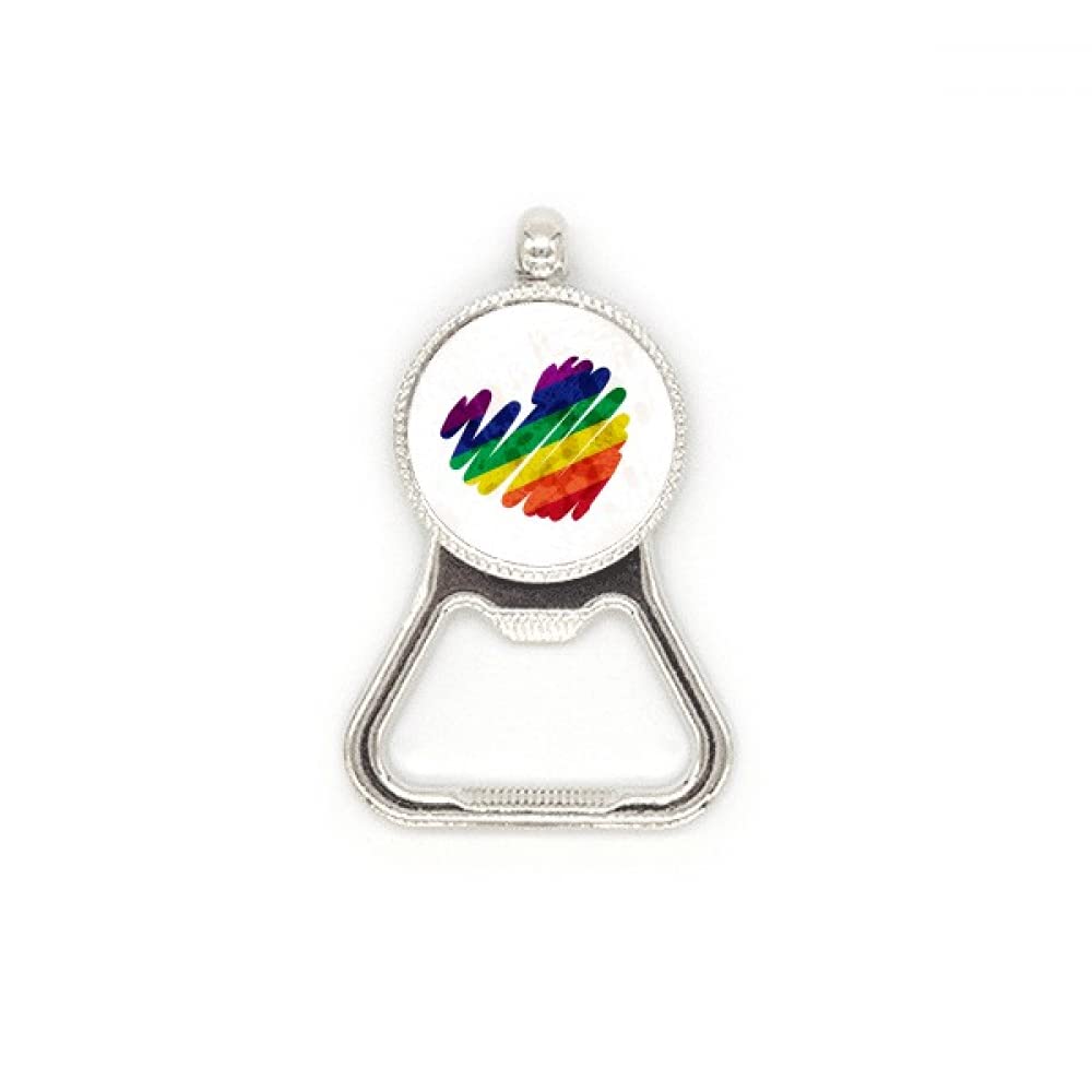 Décapsuleur robuste Painting Heart LGBT en forme de cœur en métal