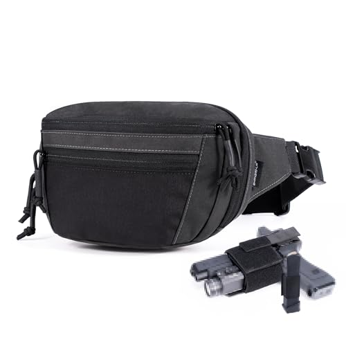 SHANGRI-LA Tactical Concealed Carry Fanny Pack for Men and Women Low-Profile CCW Waist Bag with Pistol Holster and Mag Holder Multi-Use for Hiking Travel EDC