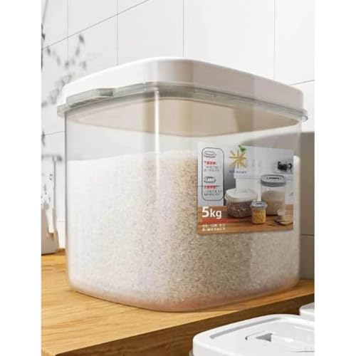 Dunuiov 米びつ ライスストッカー 米櫃 お米保存容器 5kg/10kg 冷蔵庫 こめびつ 米入れ お米保存容器 貯蔵タンク密閉 小麦粉 砂糖 キッチン収納 透明可視化窓 残量確認可 大容量 清潔便利 (5kg)