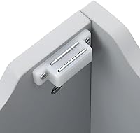 Vista 3 de Caja de juguetes de madera y baúl de almacenamiento banco de entrada con 2 bisagras de seguridad color gris