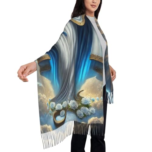 Virgen de Guadalupe Shawls and Wraps for Women Soft Warm Blanket Lightweight Scarfs Long Shawl for Evening Dresses