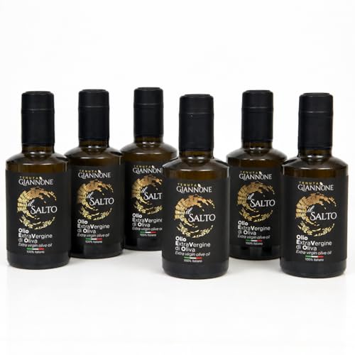 TENUTA GIANNONE Aceite de Oliva Virgen Extra Italiano Il Salto, Coupage de extracción en frío, Afrutado medio, Aceite AOVE Premium, Pack de 6 botellas de 250 ml cada una