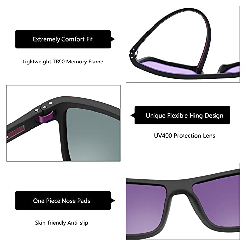 Image of ZENOTTIC Polarized Sunglasses for Men Lightweight TR90 Frame UV400 Protection Square Sun Glasses