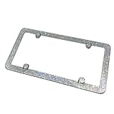 HANDMADE Bling 4 Row License Plate Frame crystallized using Clear World Famous Authentic Austrian Crystals - Car Jewelry
