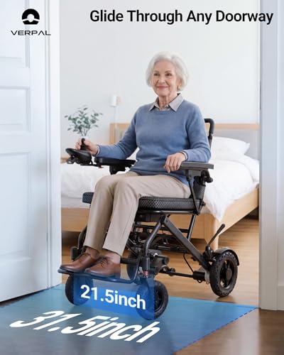 Image of 32lbs Lightweight Electric Wheelchair, Foldable Electric Wheelchair for Adults, Seniors, 360W Dual Motor Power Wheelchair for Indoor and Outdoor, 12.5 Miles, 220 lbs Capacity, 16.5 inch Seat