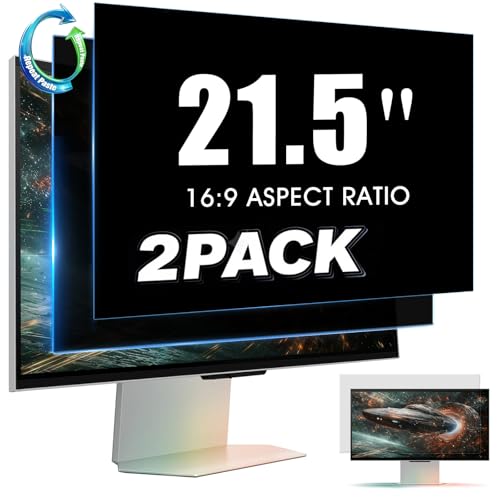 YAKAI 2 Pack 21.5 Inch Computer Privacy Screen for 16:9 Aspect Ratio Widescreen Monitor Computer Monitor Privacy Filter Removable Protector Film