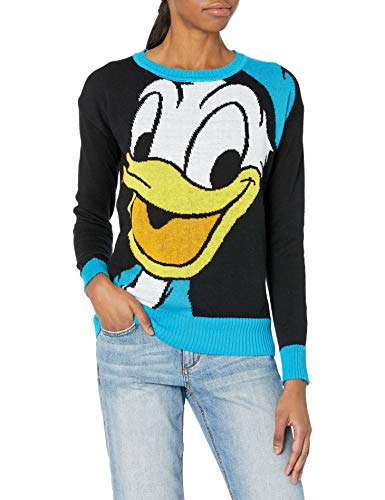 Disney Women's Ugly Christmas Sweater, Donald Duck/Black, Large
