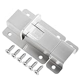 FOCMKEAS Door Barrel Bolt 90mm Long Heavy Duty Security Push Button Spring Loaded Latch 304 Stainless Steel Sliding Locks for Doors, Gates, Cabinets & Drawers