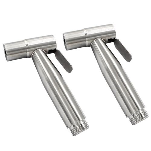 Coufce 2 Pieces Bidet Sprayer Head Stainless Steel Handheld Toilet Bidet Sprayer Portable Pet Shower Seat Bidet Attachment Personal Hygiene Feminine Wash