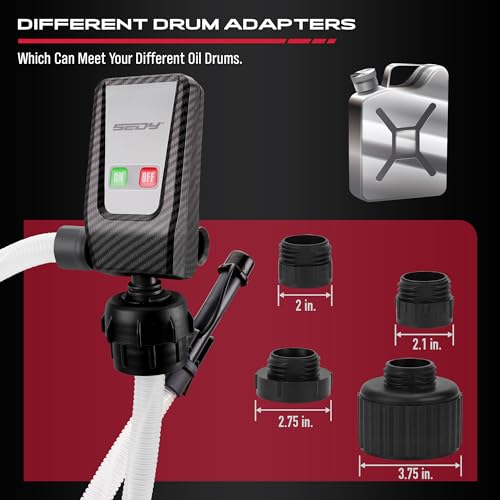 Image of Fuel Transfer Pump Battery Powered - Auto-Stop Sensor, 51 inch Hose Transfer Pump with Tank Adapters Portable Liquid Pump for Gasoline Diesel Water Gas Cans