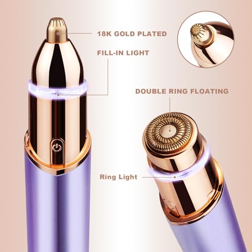 Image of ANUMITRA Gen 3 Pro 2 in 1 Flawless Facial Hair Removal for Women- Eyebrow Trimmer for Face, Lip, Nose Hair Trimmer, with Replacement Heads, Facial Razor for Women, Flawless Facial Hair Remover