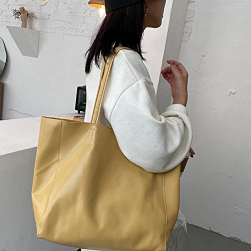 SOIMISS Mulheres Tote Bolsa de Ombro Bolsa de Couro PU Grande Capacidade Alça Superior Bolsa de Ombr