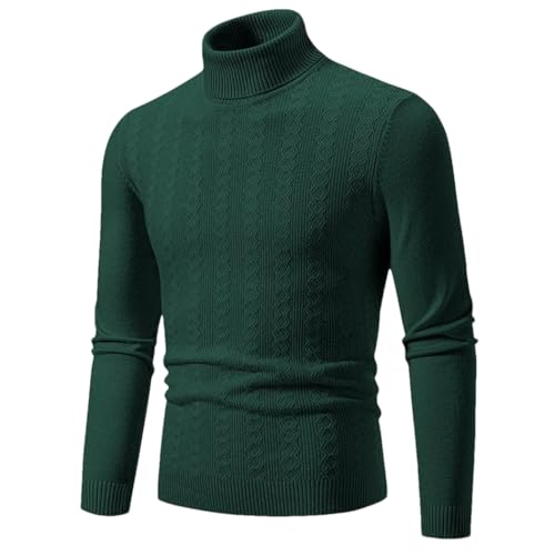 Men Winter Slim Fit High Neck Sweater Knitted Pullover Casual Warm Long Sleeve Jumper