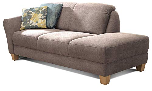 CAVADORE Recamiere Gootlaand, Recamiere mit Federkern und Armteil links im Landhausstil, 194 x 84 x 91, braun