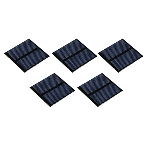 sourcing map 5 Stück Mini Solarpanel, 3V 0.375W 125mA Mikro Zellen Sonnenkollektor für DIY Stromprojekt, 52x52mm