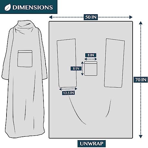 PAVILIA Cobertor de lã com mangas para mulheres, homens e adultos, cobertor de pelúcia quente e maci