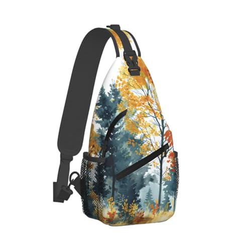 Bolso tipo bandolera patrón árboles para mujeres y hombres miniatura 2