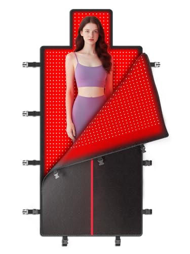 Full Body Red Light Therapy Blanket Mat, 660nm 850nm Infrared Red Light Therapy for Full Body, 2580 LEDs, Black PRO.