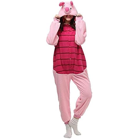 Adult Unisex Animal Cosplay Pajamas Halloween Onesies Costumes Piglet Pig Cover