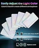 SAMTUNK for Amazon Fire HD 10/10 Plus Case with Keyboard (11th/13th Generation, 10.1 inch) - Rainbow Backlit Keyboard Case - Built in Pencil Holder with Mouse - Pink - Image 2