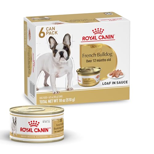 Royal Canin Breed Health Nutrition French Bulldog Wet Dog Food for Adult Dogs Loaf Wet Food for French Bulldogs 12 Months+ Supports Digestive Health and Bone & Joint Health 3 oz Can (Pack of 6)